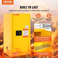 VEVOR Flammable Cabinet , Galvanized Steel Safety Cabinet, Adjustable Shelf Flam picture
