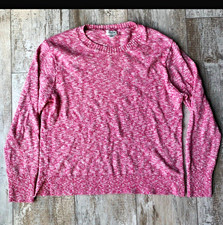 J.CREW Women's Pink/White Heathered Knit Crew Neck Pullover Sweater M picture