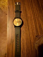 CUSTOM BUILT NIXON the Sentry mens 42 mm watch gold/black sunray w, black band picture
