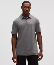 Lululemon Evolution Short Sleeve Polo Slim-Fit Heathered Black Size Large New  picture