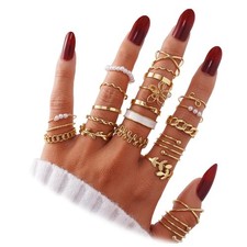 Gold Knuckle Rings Set For Women Vintage Stackable Joint Finger Midi Rings picture