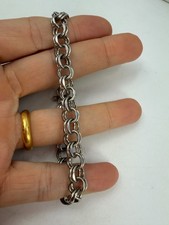 Vintage Bracelet Danecraft Sterling Silver Double Chain Link for Charms 6.75 in picture