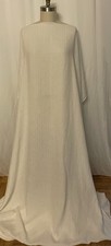 100% linen Pre-Shrunk White Gold Stripes Medium Weight Fabric 3Yds 29