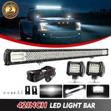 LED Light Bar 42 inch 1200W Spot Flood Combo Triple Row Led Off Road + 4