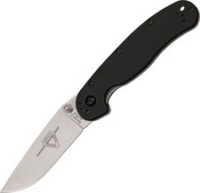 Ontario Rat II Linerlock Black Folding AUS-8 Stainless Satin Pocket Knife picture