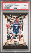 2018 Panini Select SHAI GILGEOUS-ALEXANDER RC #7 Thunder WHITE Prizm /149 PSA 9 picture