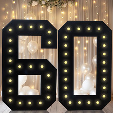 4FT Marquee Light Up Numbers, Black Giant Marquee Number Big Mosaic Number fo... picture
