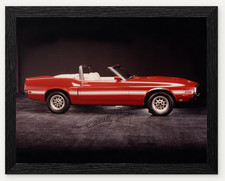 12X9.5 FRAMED CARROLL SHELBY SIGNED 1969 GT500 CONVERTABLE PHOTO REPROD PRINT picture
