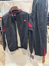 Vintage Wilson Adult MedTrack Suit Jacket Windbreaker Set Zip Red White Black picture