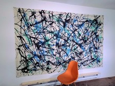 MUSEUM SIZE Abstract Painting Mid Century Modern Original Jackson Pollock Style  picture