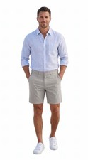 VINTAGE 1946 MENS 42 HEATHER SAND ZIPPER POCKETS BELT LOOPS DRESS SHORTS NWT picture