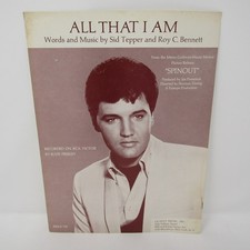 All That I Am Spinout Sheet Music Elvis Presley Vintage 1966 RCA Victor RARE picture