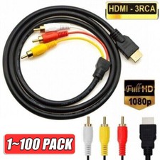 HDMI To RCA AV Adapter Converter Cable CVBS 3RCA 1080P Composite Video Audio Lot picture