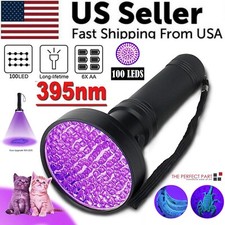 UV Ultraviolet Light 100 LED Flashlight BlackLight 395nM Inspection Lamp Torch picture