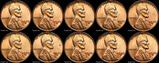 x10 1949-D/D Lincoln Wheat Cent Penny BU Uncirculated RED RPM Repunched Mintmark picture