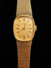 Vintage Longines Ladies 10K Gold Filled Swiss Manual Wind Mesh Bracelet Watch picture