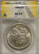 1889 O Morgan Silver Dollar ANACS AU53 Tougher Date Morgan picture