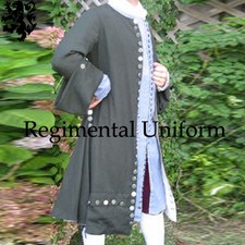 Authentic Historical Grey Wool Gent's Frock Coat Men's 17th Century Frock Coat picture