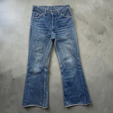 Vintage 70s Levi's Orange Tab Flare Bell Bottom Jeans 27x28 Factory 266 Faded picture