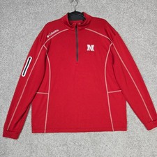 Nebraska Cornhuskers Mens XL red 1/4 zip Columbia Golf pullover sweatshirt picture