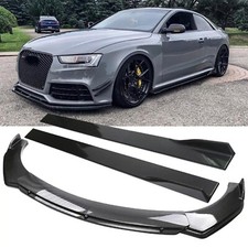 For Audi A5 S5 A6 A7 A8 Carbon Fiber Front Bumper Lip Splitter + Side Skirts Kit picture