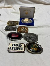 LOT OF 8 ASST BELT BUCKLES- SEE PICS picture