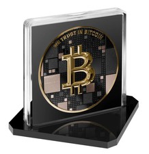 2025 Satoshi Project 21 Grams .999 Silver Colorized Bitcoin Round Crypto Shark picture