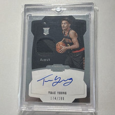 Panini 2018-19 Dominion Trae Young RC Auto Jersey Mem /199 Hawks Wizards RPA picture