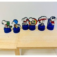 Vintage Snoopy Peanuts Pepsi Bottle Cap Figure Set 6pc Joe Cool Collectibles picture