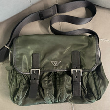 PRADA Tessuto Army Green Nylon Vela Sport Messenger Crossbody Bag Double Buckle picture