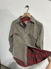 L.L.Bean Men's Cotton Woven Button-Up Shirt Gray/Red Plaid Long Sleeve Pockets picture