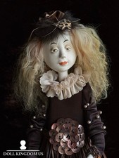 OOAK NIADA 17.5” Artist Ankie Daanen Paper Clay Mixed Media Character Doll picture