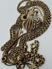 Lot Of 4 GOLD FILLED JEWELRY MIX NECKLACES ANTIQ. BROOCH CHAIN 12k Gf 14.11gr picture