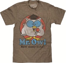 Tee Luv Men's Mr Owl How Many Licks Vintage Tootsie Pop Graphic T-Shirt  Faded T picture