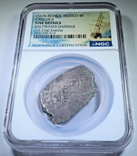 1678-1682 Joanna Shipwreck Mexico 4 Reales NGC Genuine 1600s Spanish Cob 4R Coin picture
