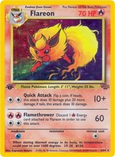 1999 PKM: JU Flareon 3 (#03/64, 1st Edition Holofoil, Holo Rare, Heavily Played) picture