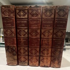 Plutarch's Lives by Clough Vol I-V Leather Bound Edition de Luxe Set English picture