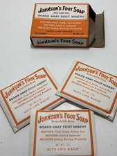 Vtg Johnson's Foot Soap Box 3 of 4 Packets Made In USA  Movie Prop 52c Price Tag picture