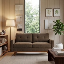 65-inch Modern Minimalist Two-Seater Sofa, featuring nubby upholstery picture