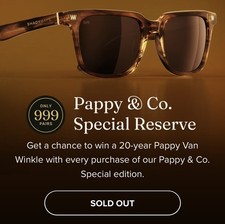 Rare Pappy Van Winkle Bourbon Shady Rays 1 of 999 Limited Edition NIB picture