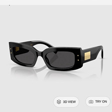 Dolce&Gabbana DG4479 Women’s Rectangle Sunglasses Black Frame Gray Tinted picture