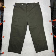 Vintage Cherokee Chino Pants Mens Olive Flat Front Pockets Classic 44X30 - NWT picture
