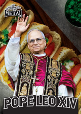 Pope Leo XIV Leaf Metal Chicago Hot Dog Background Parallel #/529 - IN HAND picture