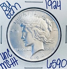 ⭐️1924 GEMBU⭐️SILVER PEACE DOLLAR COIN⭐️UNCIRC MS+++⭐️ picture