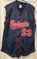 Martin Sports Warhawks #23 Baseball Jersey Adult XL Navy Red Mesh Sewn picture