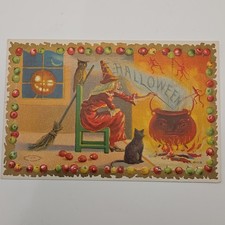 Vintage/ Antique 1909-1915 Halloween Greeting Postcard • M. W. Taggert Co. 803 picture
