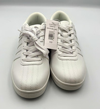 K-SWISS Men’s White Low Top Lace Up Athletic Tennis Sneakers Rubber Sole picture