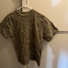 public supply Tan  nyc shirt small Textured Stitching Short Sleeve picture
