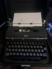 Vintage 1940s Royal Aristocrat Typewriter in its Original Carrying Case. picture