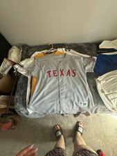 Russell Athletic Texas Rangers Jersey Size 52 Gray Baseball MLB picture